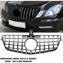 Caraks Mercedes W212 Gtr E Serisi Spor Ön Panjur Izgaralı Piano Black & Krom Şeritli 2009-2013 1. Kalite