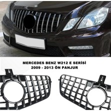 Caraks Mercedes W212 Gtr E Serisi Spor Ön Panjur Izgaralı Piano Black & Krom Şeritli 2009-2013 1. Kalite