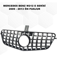 Caraks Mercedes W212 Gtr E Serisi Spor Ön Panjur Izgaralı Piano Black & Krom Şeritli 2009-2013 1. Kalite