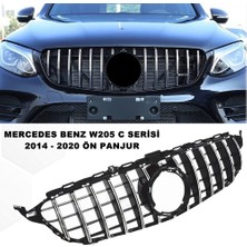 Caraks Mercedes W205 C Serisi Spor Ön Panjur Izgaralı Piano Black & Krom Şeritli 2014-2020 1. Kalite