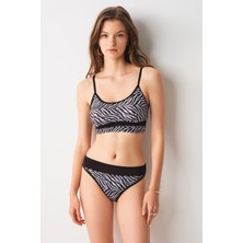 No Gossip Jojoba Parçalı Bustier Tek Üst Zebra 239112-D