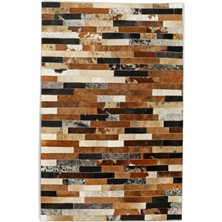 Dericibey Kahverengi Dana Derisi Patchwork Halı 80 x 150 cm