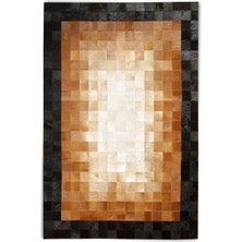 Dericibey Kiremit Rengi Dana Derisi Patchwork Halı 80 x 150 cm