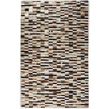 Dericibey Kahverengi Dana Derisi Patchwork Halı 80 x 150 cm