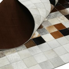 Dericibey Krem Dana Derisi Patchwork Halı 80 x 150 cm
