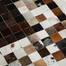 Dericibey Krem Dana Derisi Patchwork Halı 80 x 150 cm