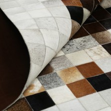 Dericibey Krem Dana Derisi Patchwork Halı 80 x 150 cm