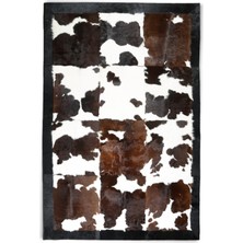 Dericibey Koyu Kahverengi Dana Derisi Patchwork Halı 80 x 150 cm