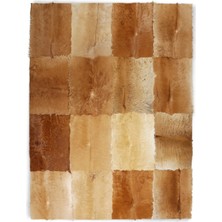 Dericibey Koyu Kahverengi Doğal Süt Dana Derisi Halı 80 x 150 cm
