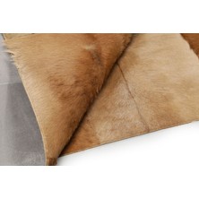 Dericibey Koyu Kahverengi Doğal Süt Dana Derisi Halı 80 x 150 cm