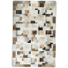 Dericibey Gri Dana Derisi Patchwork Halı 80 x 150 cm