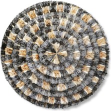 Dericibey Siyah & Karamel Yuvarlak Kürk Halı 90 x 90 cm