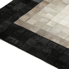Dericibey Siyah & Gri Dana Derisi Patchwork Halı 80 x 150 cm