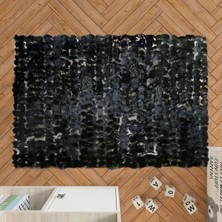 Dericibey Siyah Rengi Sobul Doğal Kürk Halı 80 x 150 cm