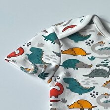 Panda Boutique Oeko-Tex Class 2'li Erkek Bebek Kısa Kol Zıbın Body Cotton 3 Çıtçıt Zarf Yakalı