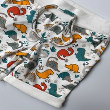 Panda Boutique Oeko-Tex Class Erkek Bebek 2'li Takım, Kısa Kol Parçalı Çıtçıtlı T-Shirt, Paça Katlı Şort Cotton Çıtçıtlı