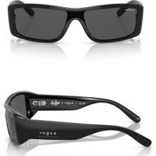 Vogue Hailey Bieber Serisi Kadın Güneş Gözlüğü UV 400 Asetat Çerçeve Siyah Füme Cam  5442 W44/87  22-122-130