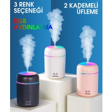 Babikamium H2O Humidifier Hava Nemlendirici Oda Araç Ortam Nemlendirici Işıklı 3 Farklı Renk Buhar Makinesi