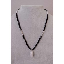 Dünya Doğal Taş Ay Taşı ve Oniks Taşı Kolye