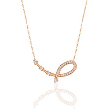 Söğütlü Silver Gümüş Rose Zirkon Taşlı Yıldız Haritası Kolye