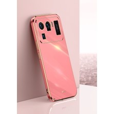 Xiaomi Mi 11 Ultra Uyumlu Kılıf Kamera Lens Korumalı Parlak Gold Kenarlı Altın Işlemeli Yumuşak Silikon Kapak Luxury Platin Arka Kapak Ince Zırhtank