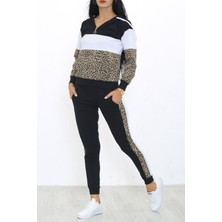 Lurex Parçalı Eşofman Takımı Leopar - 7869.1005.