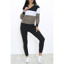 Lurex Parçalı Eşofman Takımı Leopar - 7869.1005.