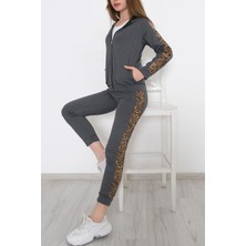 Leopar Detaylı Fermuarlı Takım Antrasit - 8386.5238.