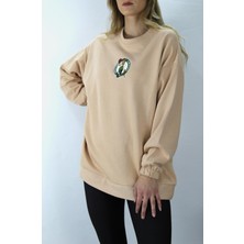 Baskılı Üç Iplik Sweat Vizon - DL420.1266.1
