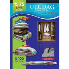 Uludağ Ticaret Vakumlu Hurç (Poşet) 5 Adet Farklı Boyutlarda Elbise, Yorgan Vs Koruma ve Saklama Poşeti (Hacimce %75’e Kadar Alan Tasarrufu Sağlar.)