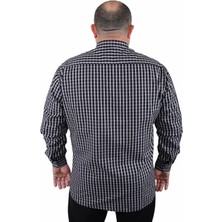 Starbattal Büyük Beden Erkek Cepli Black Square Gömlek 23362 Siyah