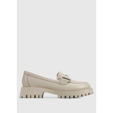 Bej Deri Kadın Ayakkabı