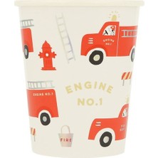 Meri Meri - Fire Truck Cups - Itfaiye Bardaklar - 8'li