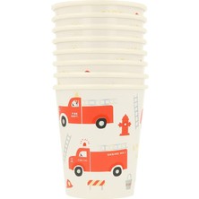 Meri Meri - Fire Truck Cups - Itfaiye Bardaklar - 8'li