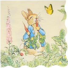 Meri Meri - Peter Rabbit In The Garden Large Napkins - Peter Rabbit Bahçede Peçeteler - L - 16'lı