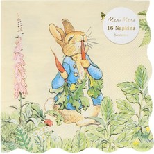 Meri Meri - Peter Rabbit In The Garden Large Napkins - Peter Rabbit Bahçede Peçeteler - L - 16'lı