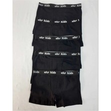Mostess Siyah Erkek Çocuk Likralı Boxer 5 Li Paket Pamuk Üretim