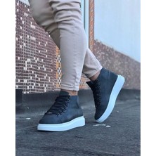 Alfaze Bağcıklı Sneakers Yarım Bilek Bot Gri Topuk Boyu 3 cm