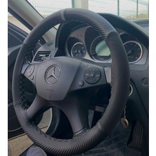 Oto Direksiyon Kılıfı Karbon Alkatre Gri Yüzük Gri Ip