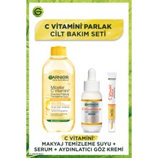 Garnier c Vitamini Parlak Aydınlatıcı Göz Kremi 15ML + Süper Aydınlatıcı Serum 30ML + Makyaj Temizleme Suyu