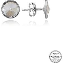 Swarovski Crystal Taşlı Kadın Çivili Gümüş Küpe