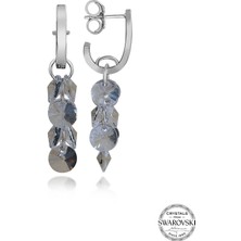 Swarovski Crystal Taşlı Kadın Salkım Gümüş Küpe