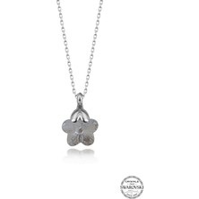 Swarovski Crystal Taşlı Kadın Papatya Gümüş Kolye