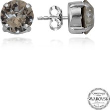 Swarovski Crystal Taşlı Kadın Ss Tırnaklı Çivili Gümüş Küpe