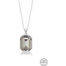 Swarovski Crystal Taşlı Kadın Octagon Gümüş Kolye