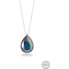 Swarovski Crystal Taşlı Kadın Damla Gümüş Kolye