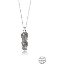 Swarovski Crystal Taşlı Kadın Damla Salkım Gümüş Kolye