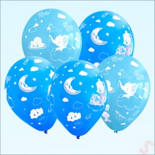 Bebek Temalı Balon, 30CM x 8 Adet - Mavi