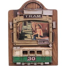İhtiyaç AVM Dekoratif Metal Çerçeve Tramvay Dekorlu Vintage Hediyelik