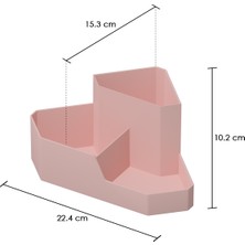 Dovi Home Pasifik Makyaj Kozmetik ve Fırçalık Düzenleyici Organizer 2'li Set Pudra Pembe